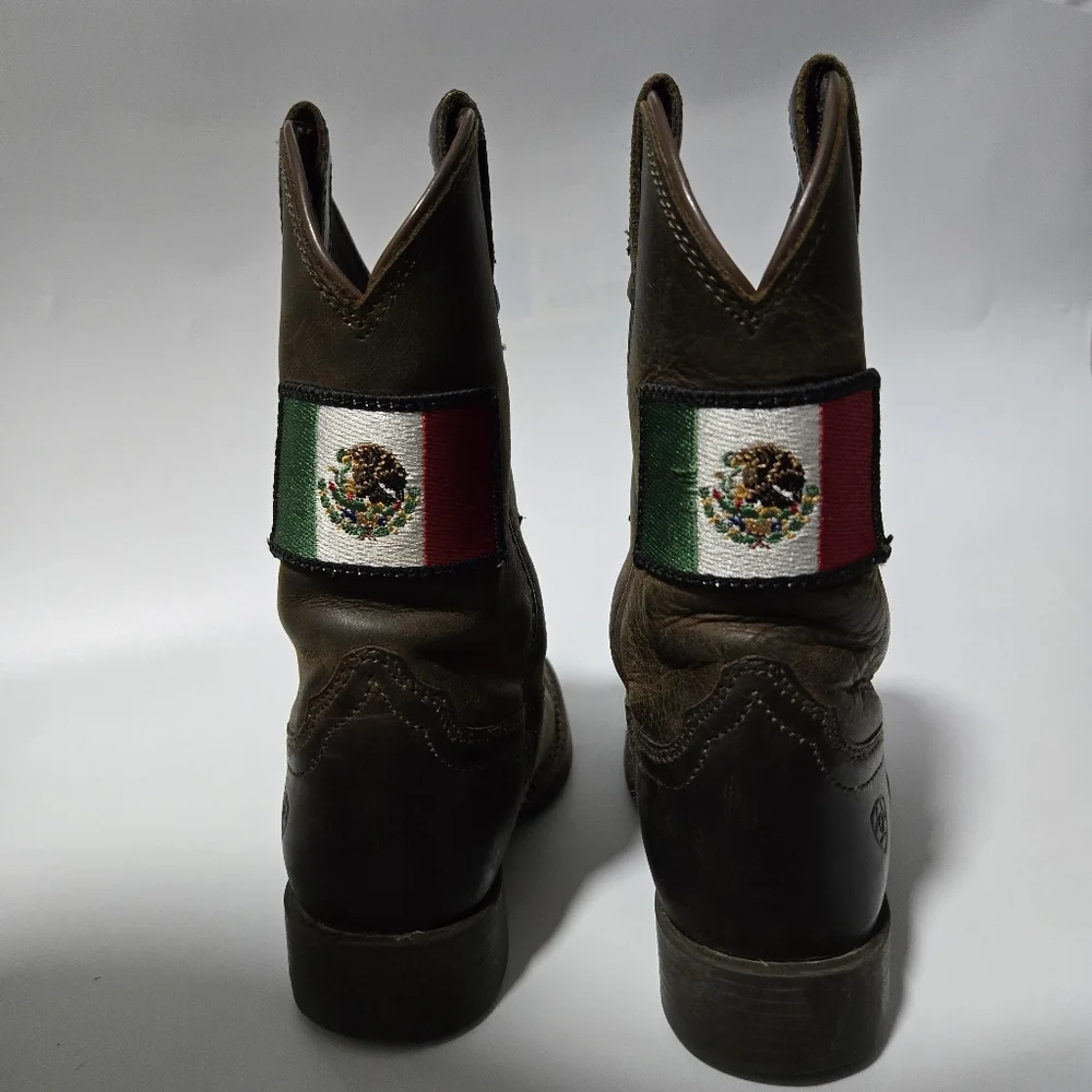 Ariat Orgullo Mexicano II Boots Size 9 Leather Upper Mexican Flag Heritage Pride